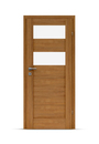 Panelowe drzwi do wnętrz z drewna, połączonego z płytą MDF